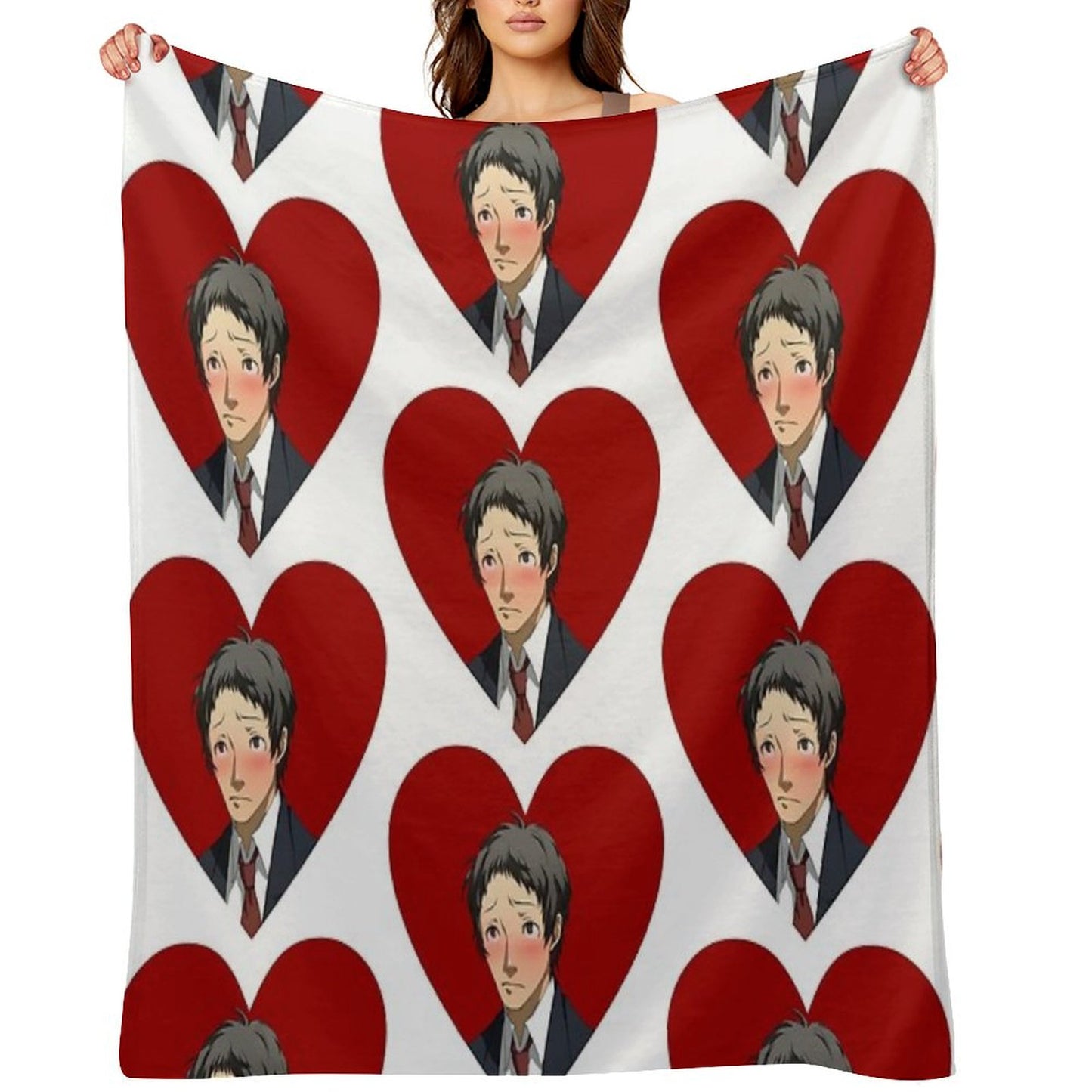 Tohru Adachi Portrait (Blushing Heart) Throw Blanket