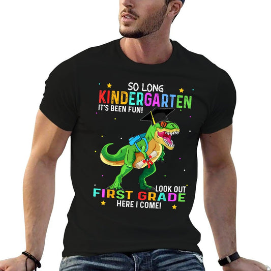 So Long Kindergarten Graduation Class 2025 Dinosaur Kids T-Shirt