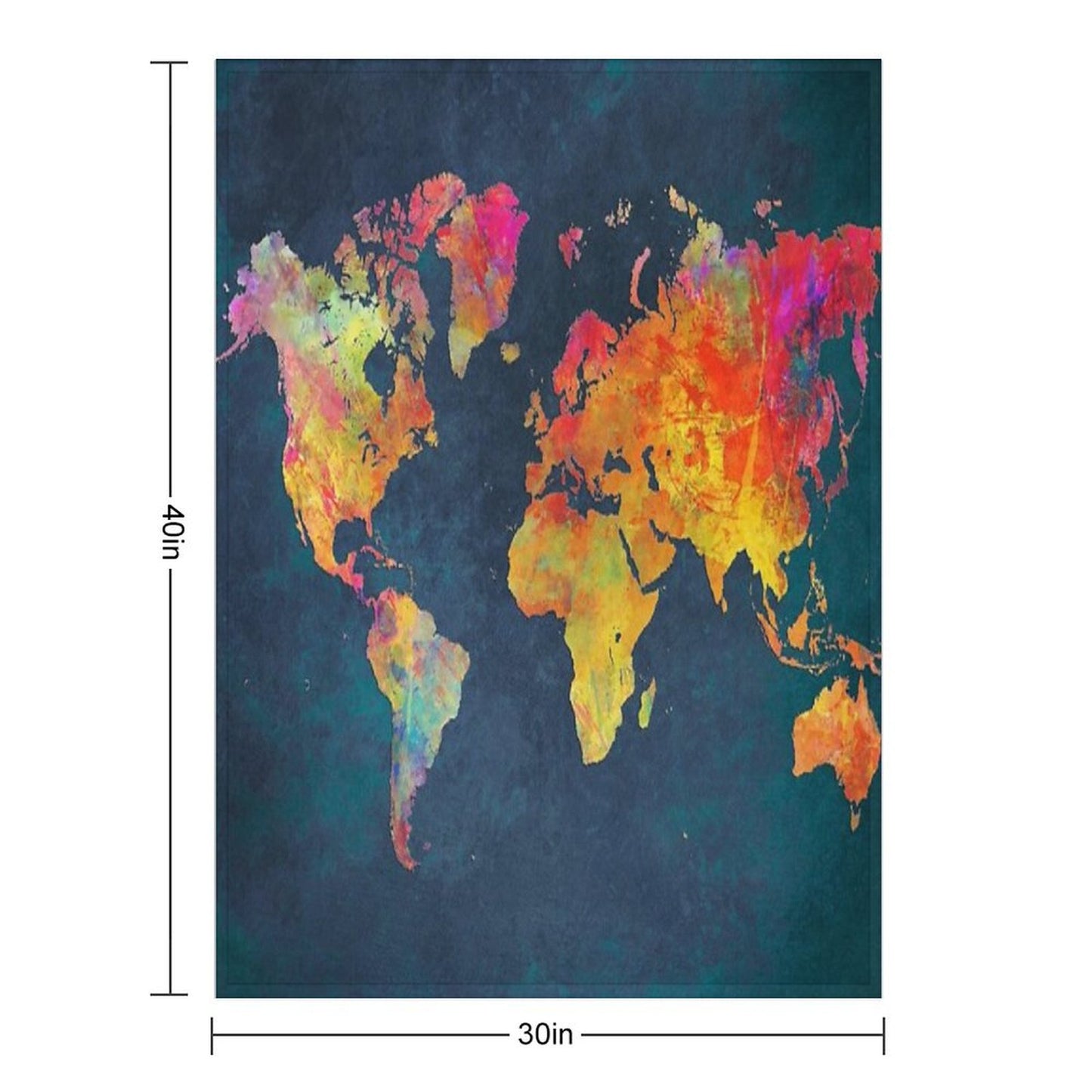 World Map Throw Blanket