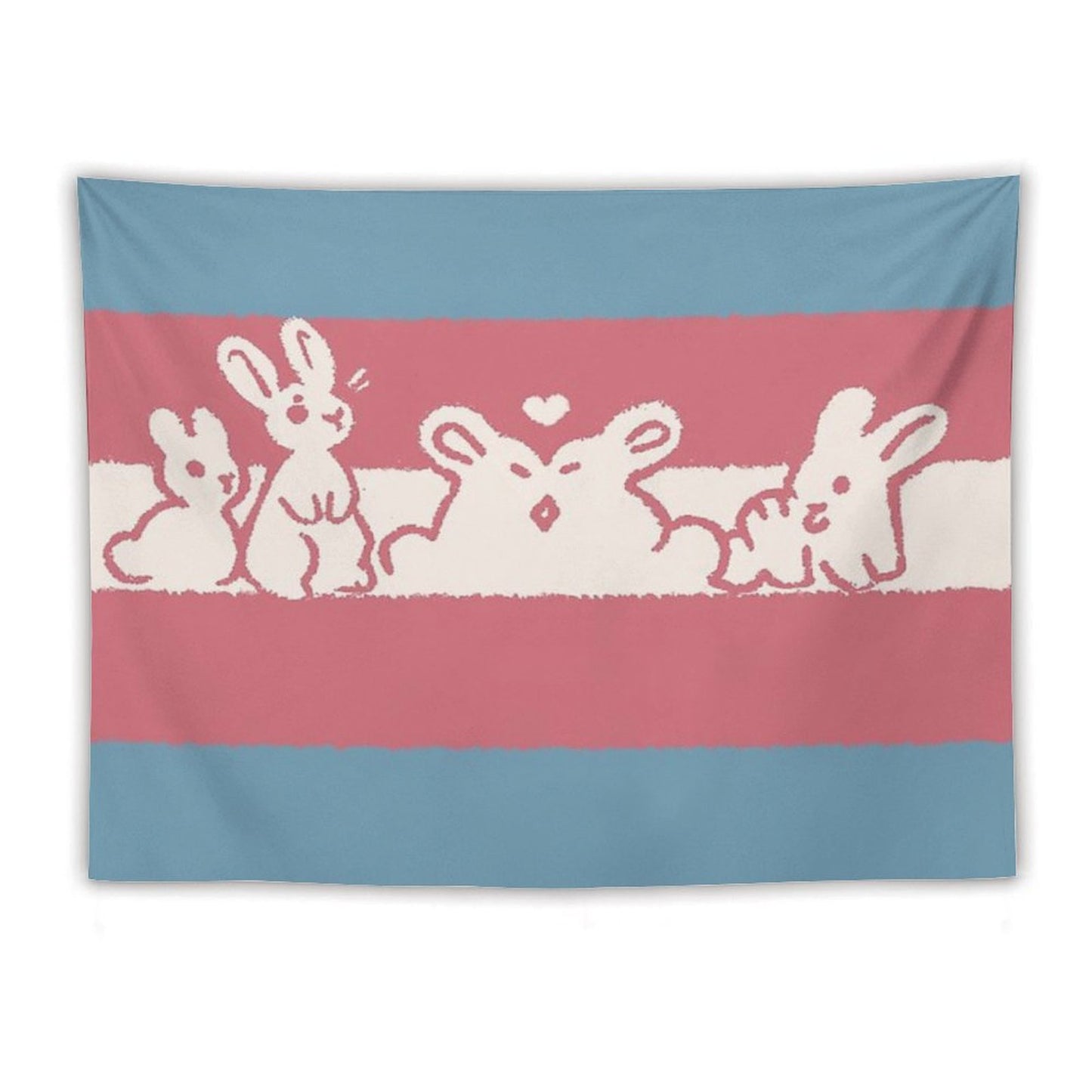Trans Flag Bunnies Tapestry