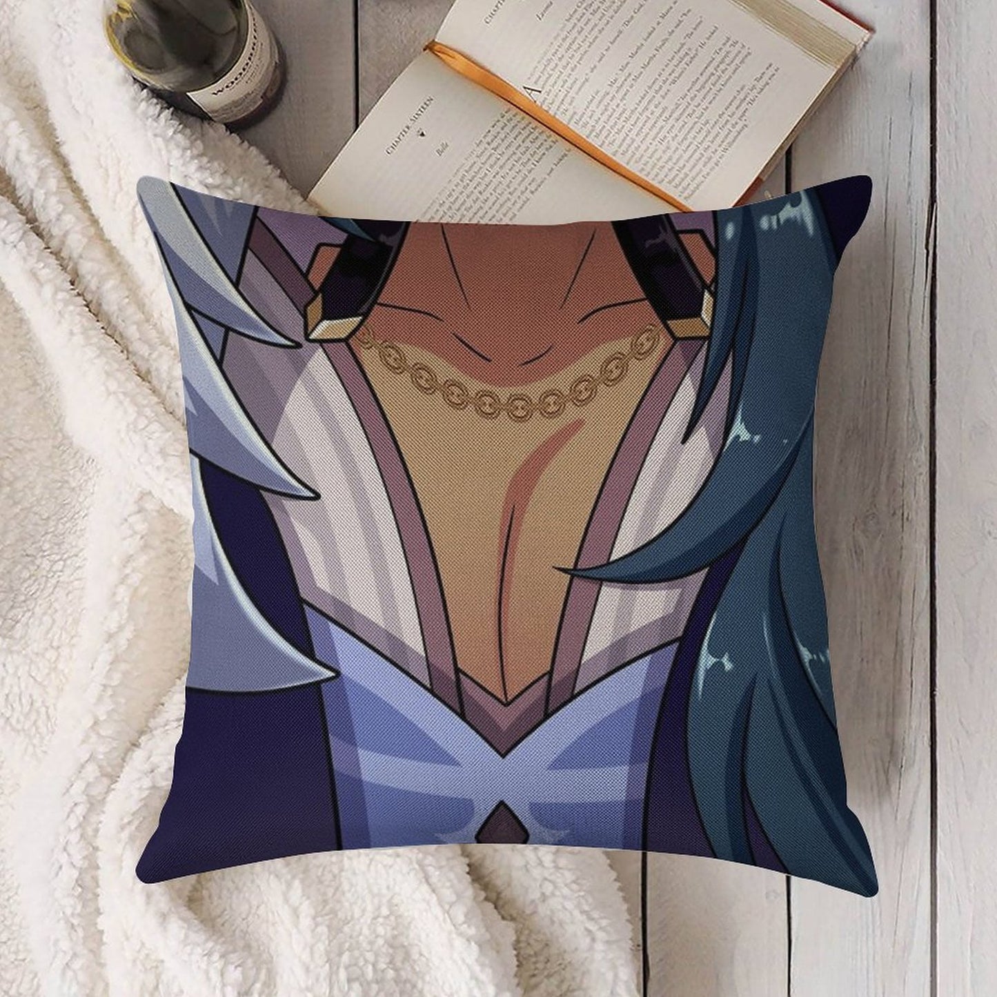 Kaeya Tiddies Linen Throw Pillow Cover