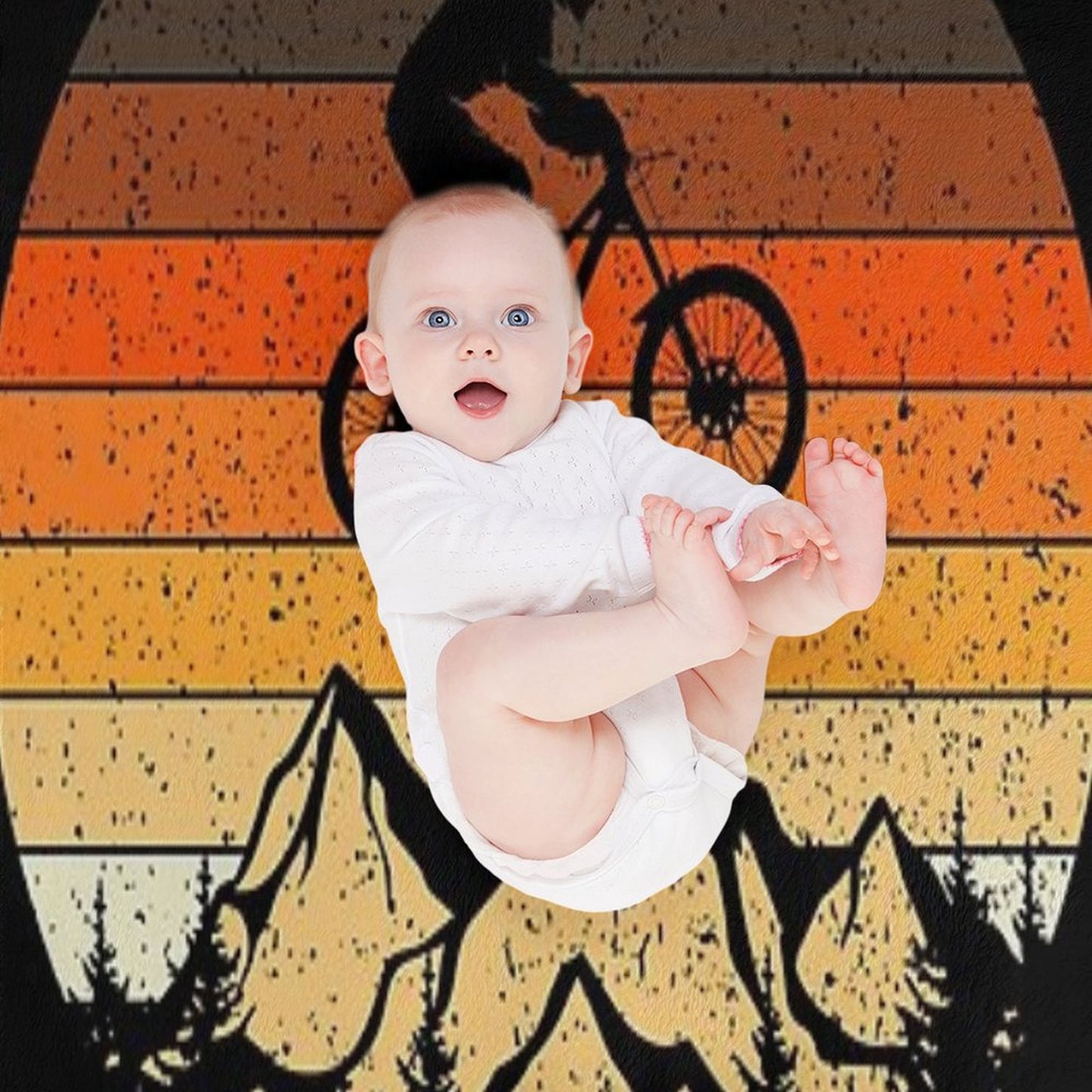 Mountainbike Downhill Retro Vintage Gift Throw Blanket
