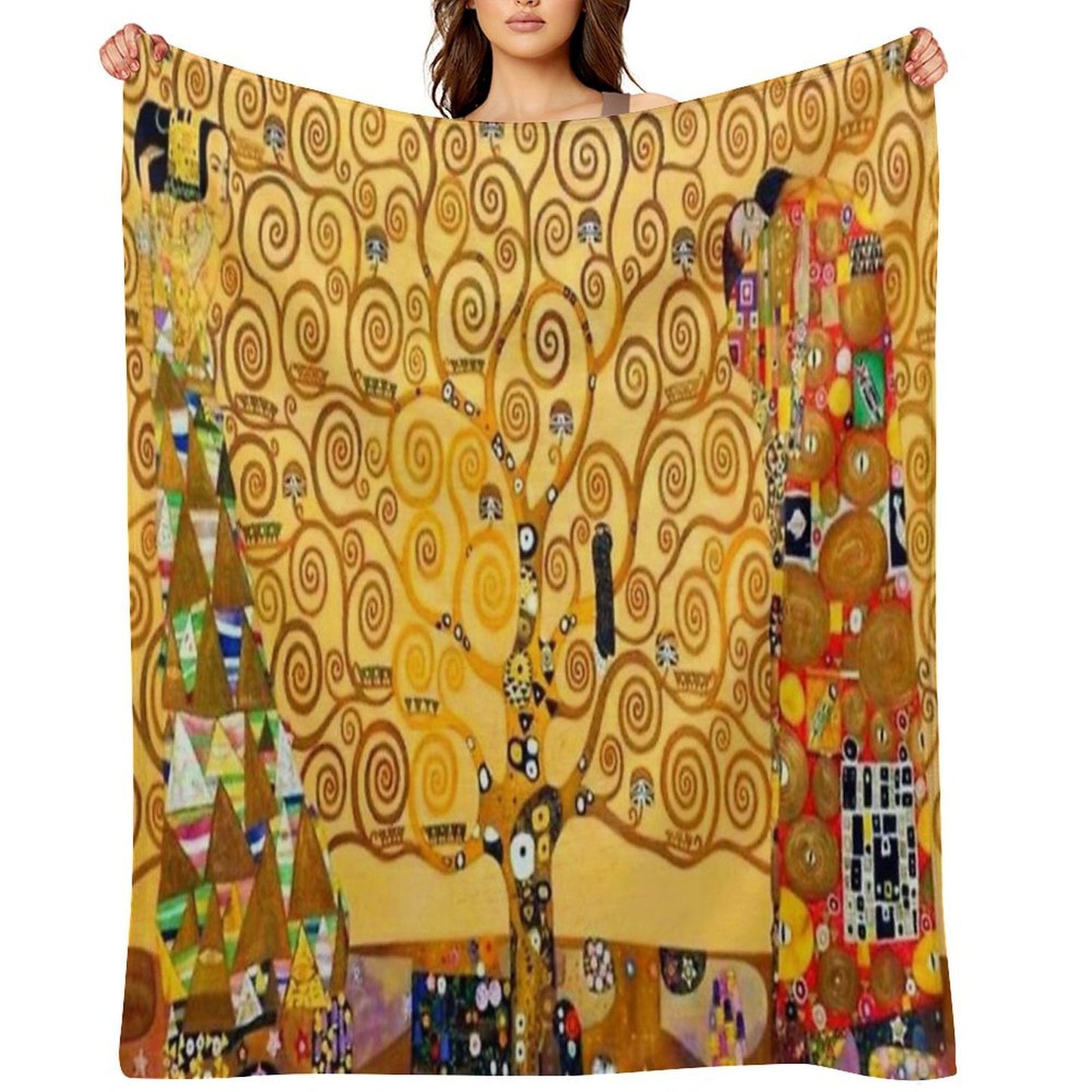 Gustav Klimt - Tree of Life Throw Blanket