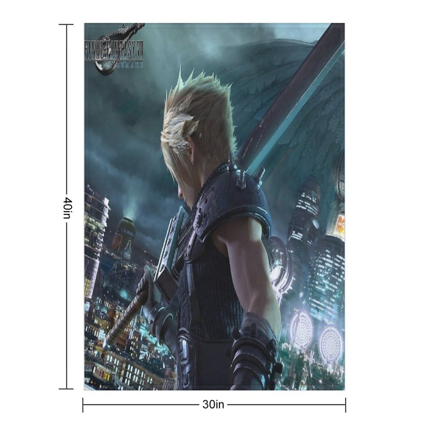 Cloud Final Fantasy VII Remake Throw Blanket