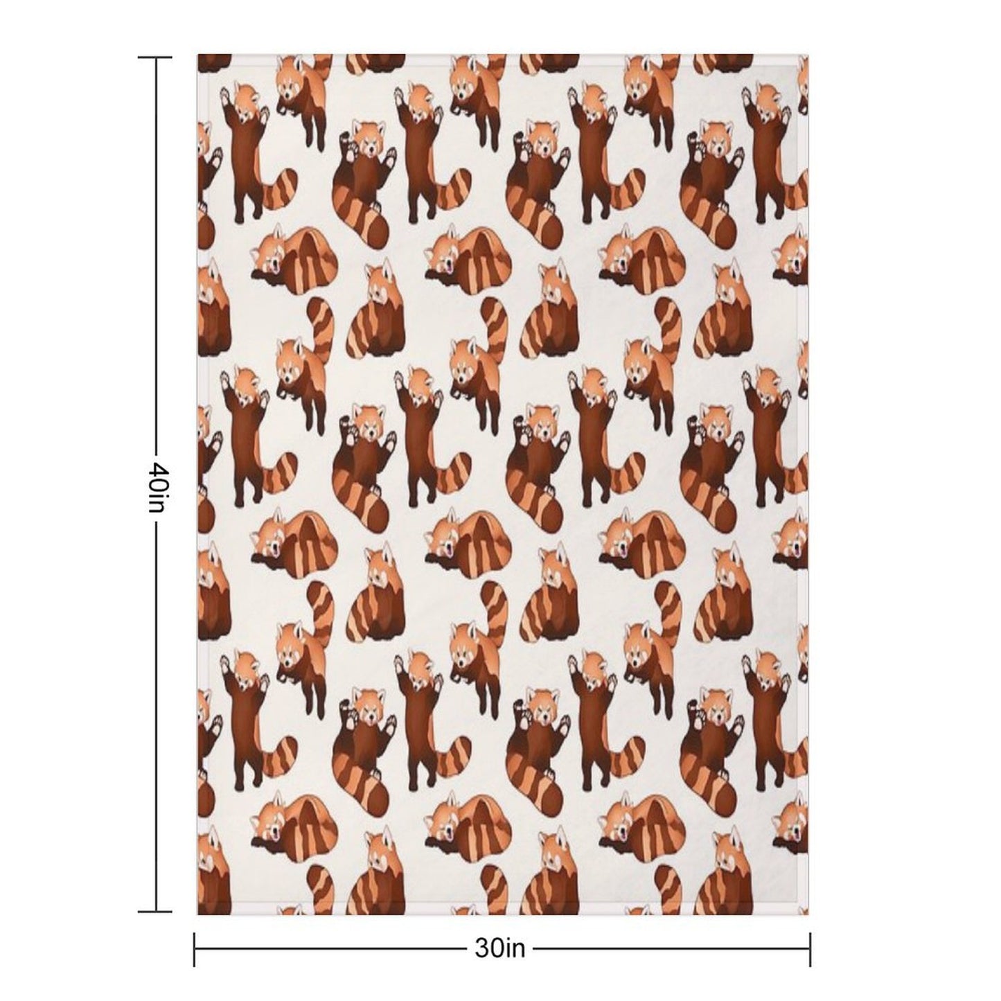 Red Panda Pattern Throw Blanket