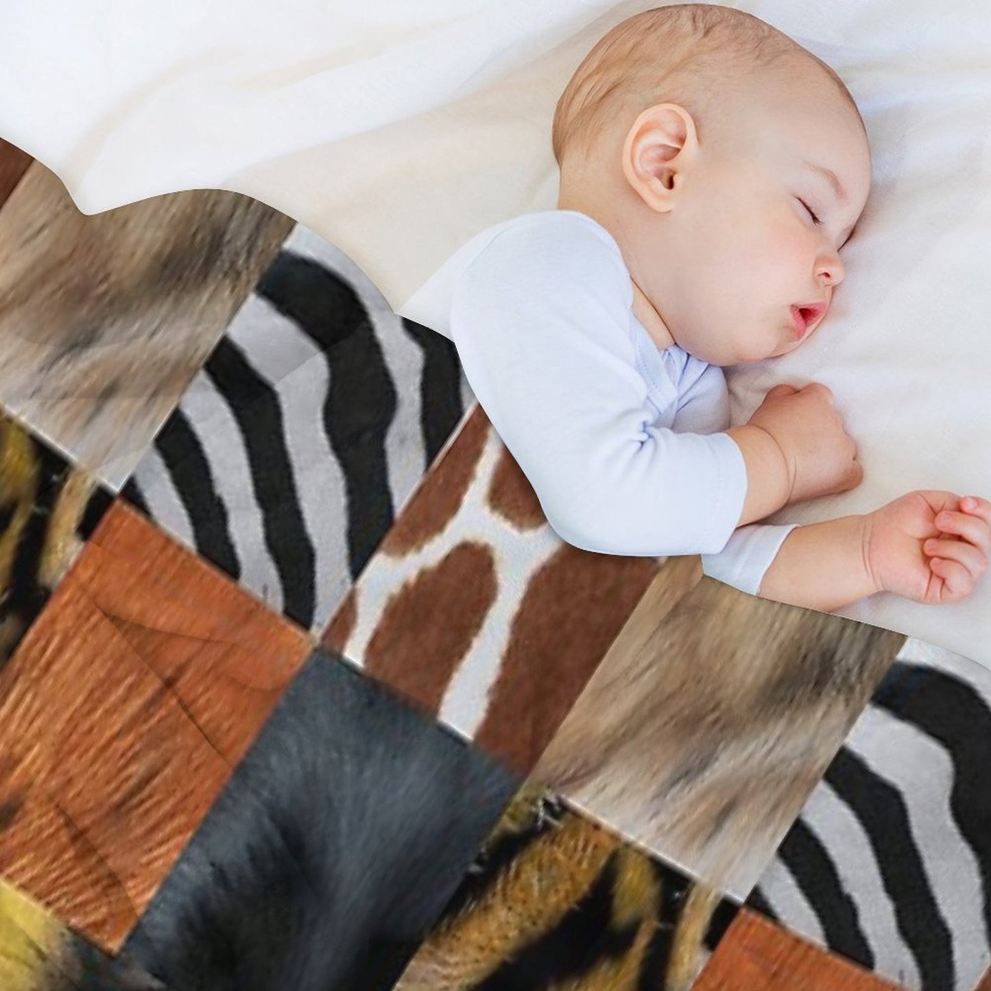 Animal Fur Textures in Colored Pencil Throw Blanket