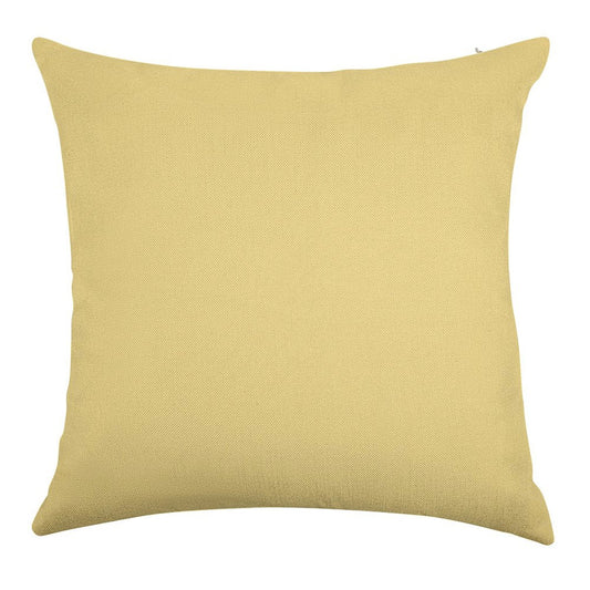 Pale Yellow Solid Colour Linen Throw Pillow Cover