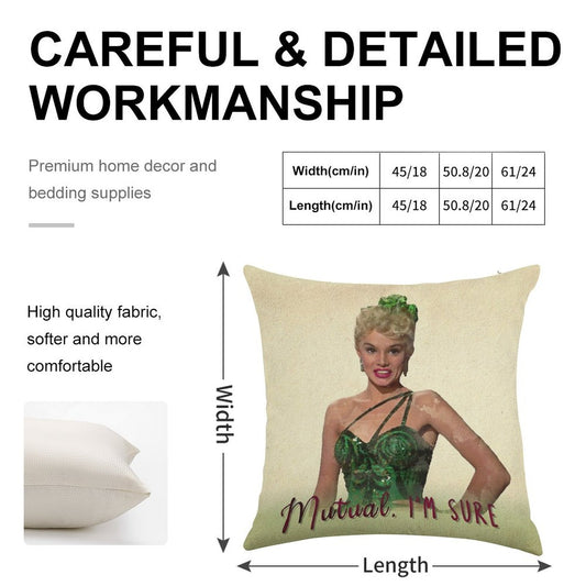 Mutual, I'm Sure - White Christmas Linen Throw Pillow Cover