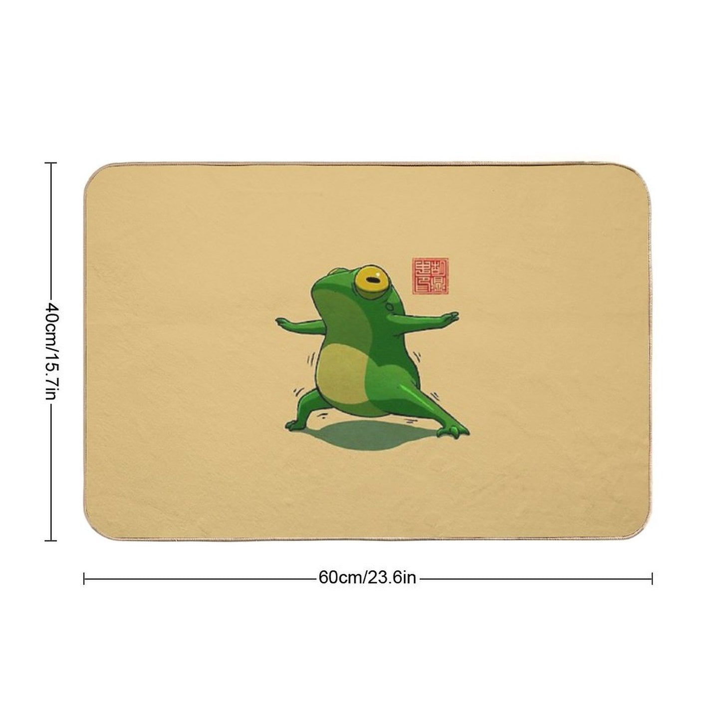 Yoga Frog Warrior Two Pose Bath Mat