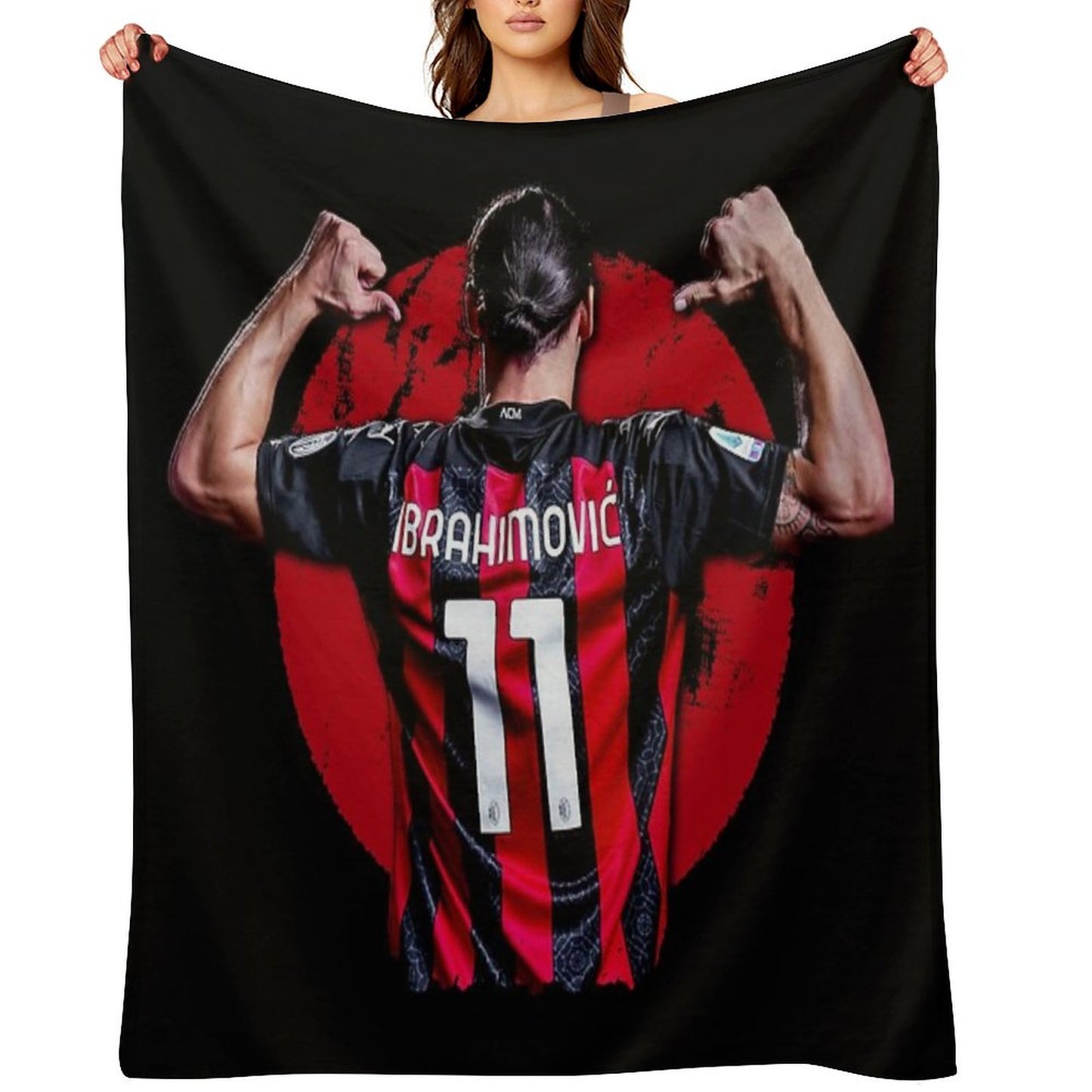 Zlatan Ibrahimovic Ac Milan Throw Blanket