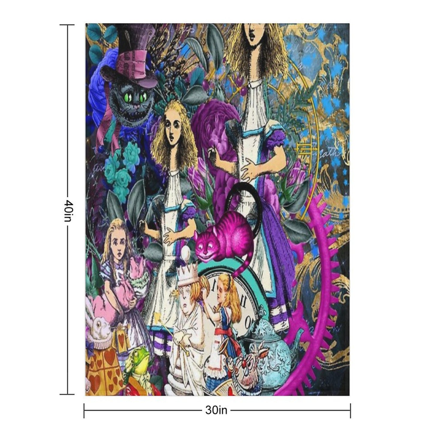 Alice Wonderland, Alice in Vintage Wonderland Throw Blanket