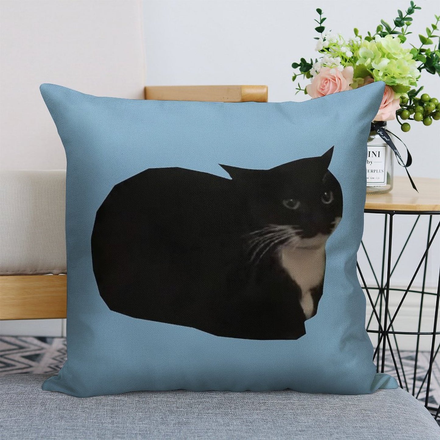 Maxwell The Cat Linen Throw Pillow Cover