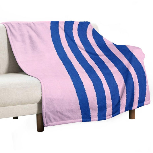 Blue Lines, Abstract Pattern, Mid Century Abstract Art Throw Blanket