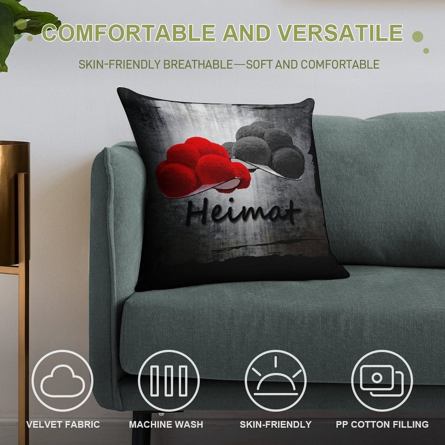 Black Forest Hats Heimat ART 1.0 Soft Gift Ready Throw Pillow