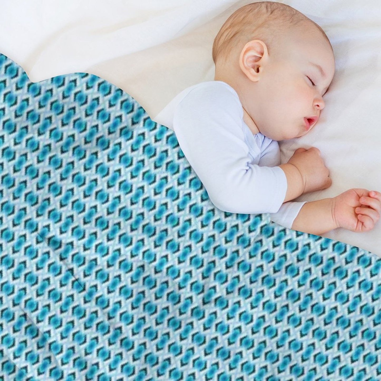 Overlapping Aqua Blue Diamonds Throw Blanket