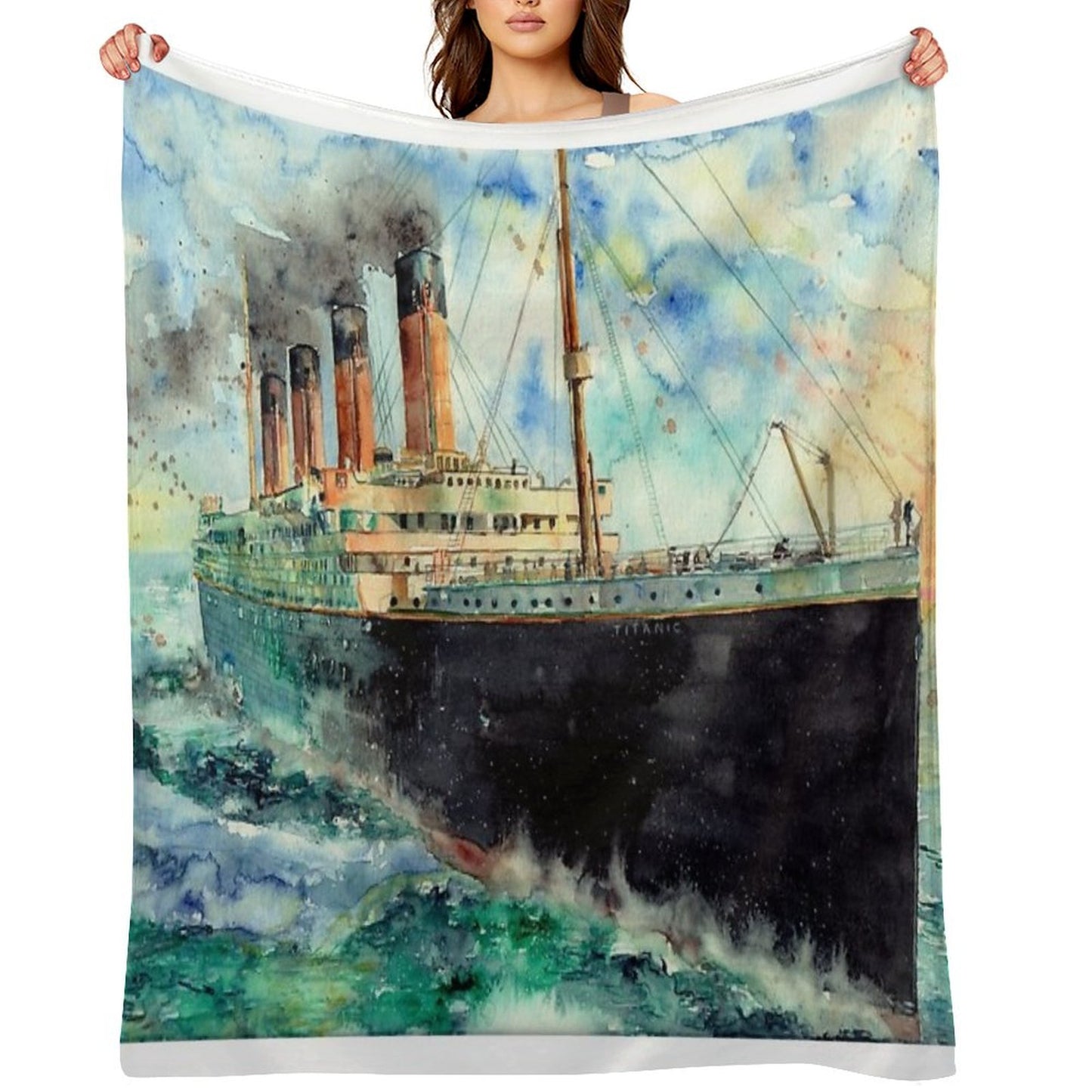 RMS Titanic White Star Line Ship 1912 Throw Blanket