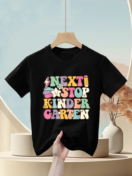 Next Stop Kindergarten Preschool Graduation Boys Girls Kids Kids T-Shirt