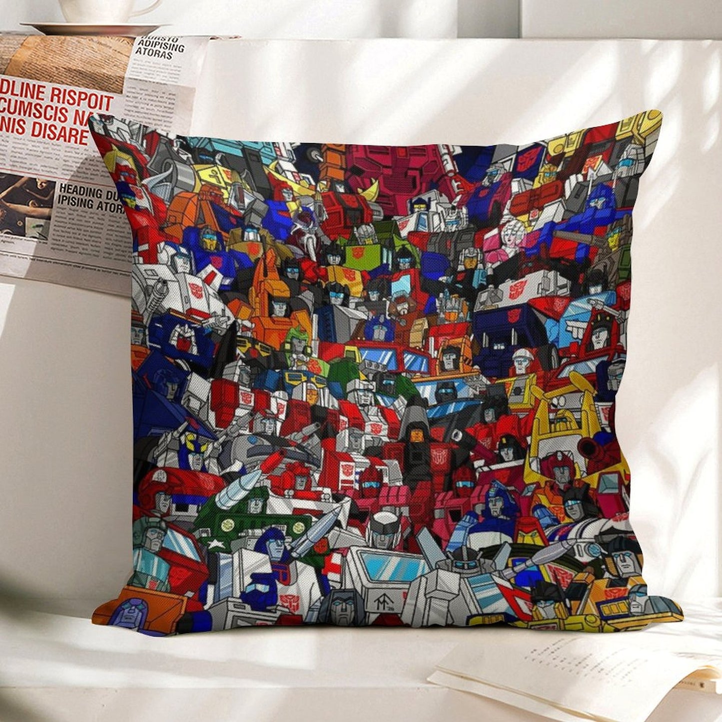 G1 Transformers Autobots Linen Throw Pillow Cover