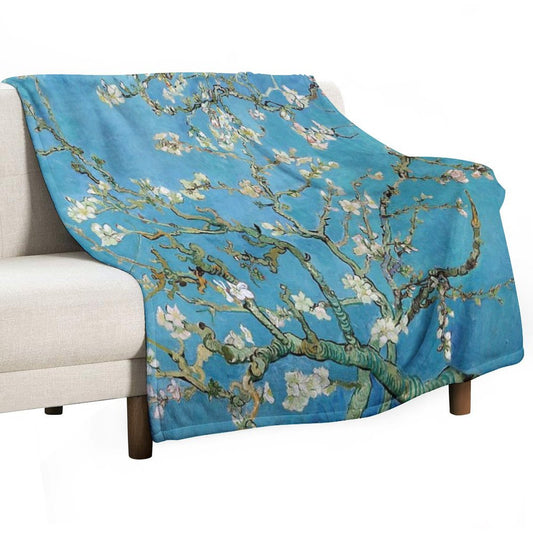 1890-Vincent Van Gogh-Almond Blossom-73.5x92 Throw Blanket