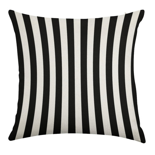 Black White Striped Pillow Cushion Cover Skirt Linen Throw Pillow Cover