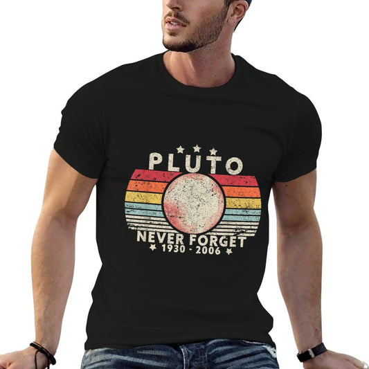 Never Forget Pluto. Retro Style Funny Space Science  Relaxed-fit T-Shirt