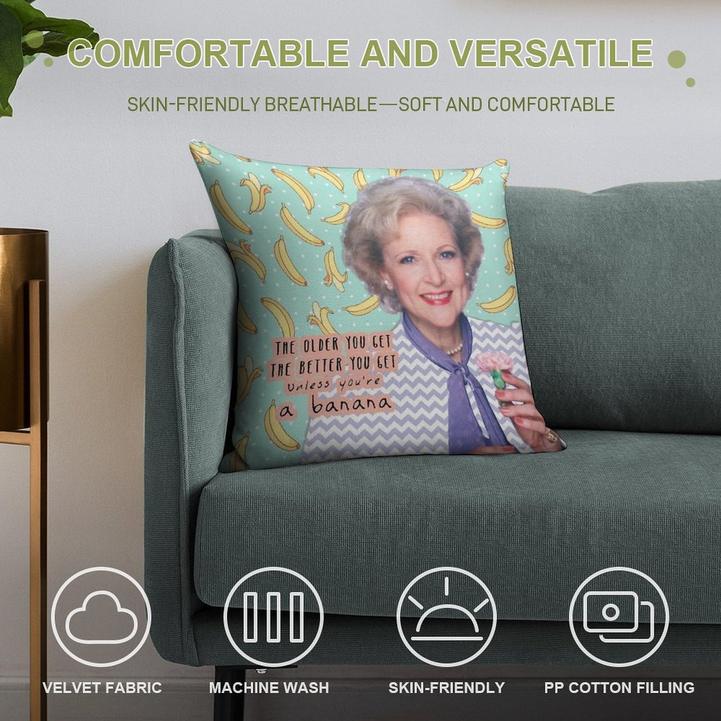 Rose Nylund 2 Soft High-Density Material Throw Pillow