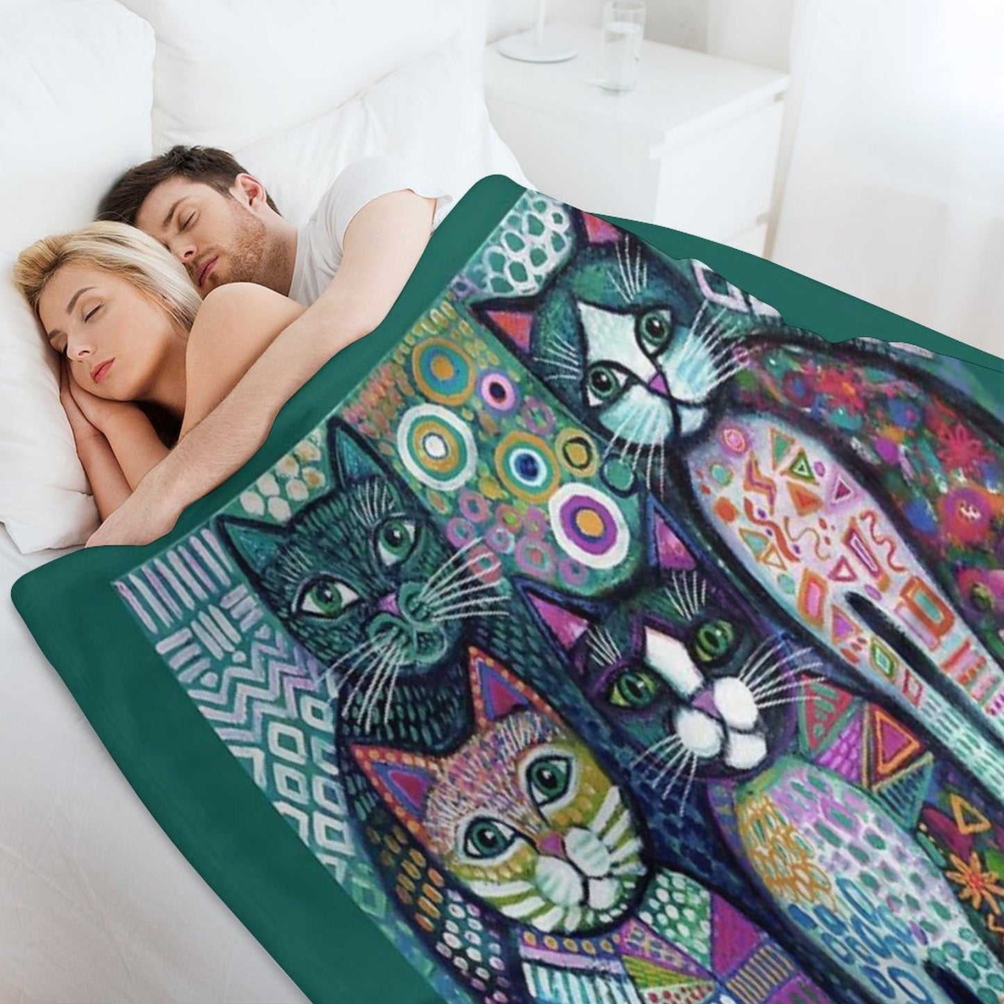 Quirky Cats Throw Blanket