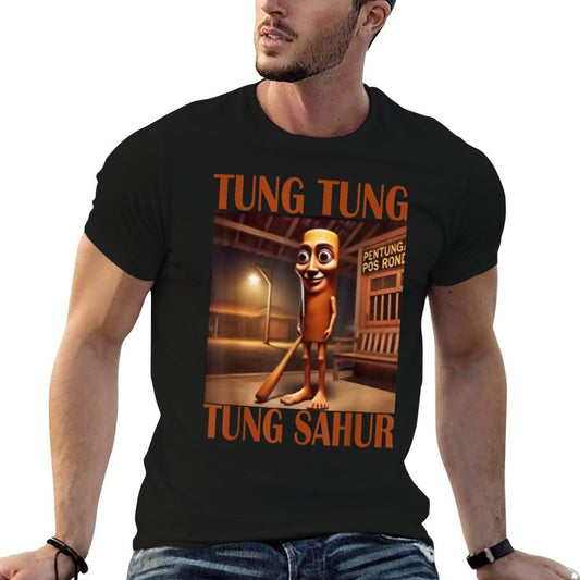 Tung Tung Tung Sahur Heathered Texture T-Shirt