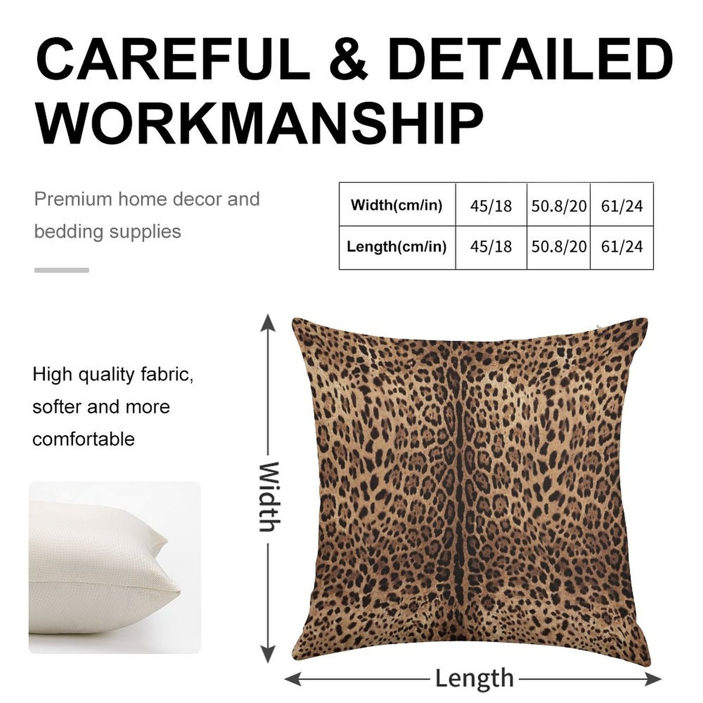 Leopard Print Skin Linen Throw Pillow Cover