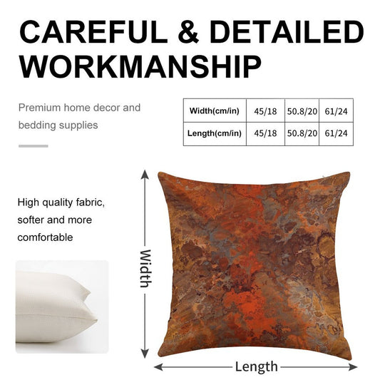 Gold And Rust Linen Throw Pillow Cover