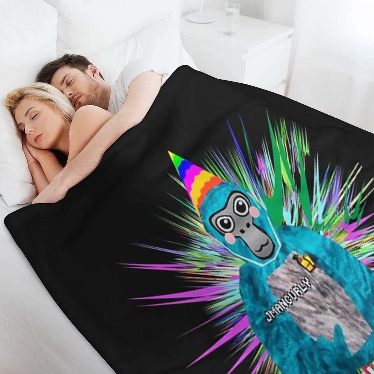 JMANCURLY Gorilla Tag VR Gamer Video Game Design Throw Blanket
