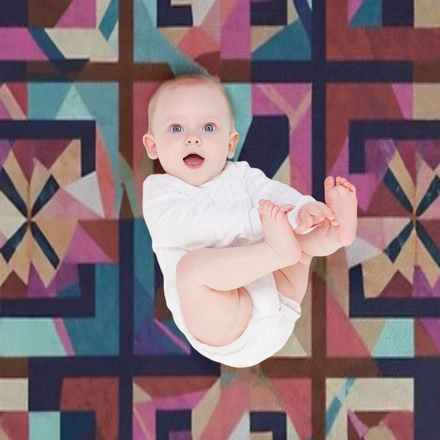Abstract Tiles Pattern Throw Blanket