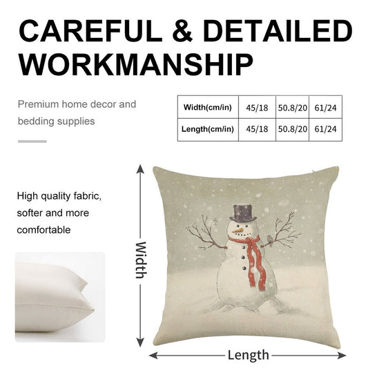 The Snowman Linen Throw Pillow Cover
