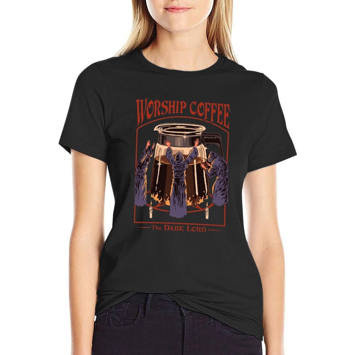 Worship Coffee Trendy Pattern T-Shirt