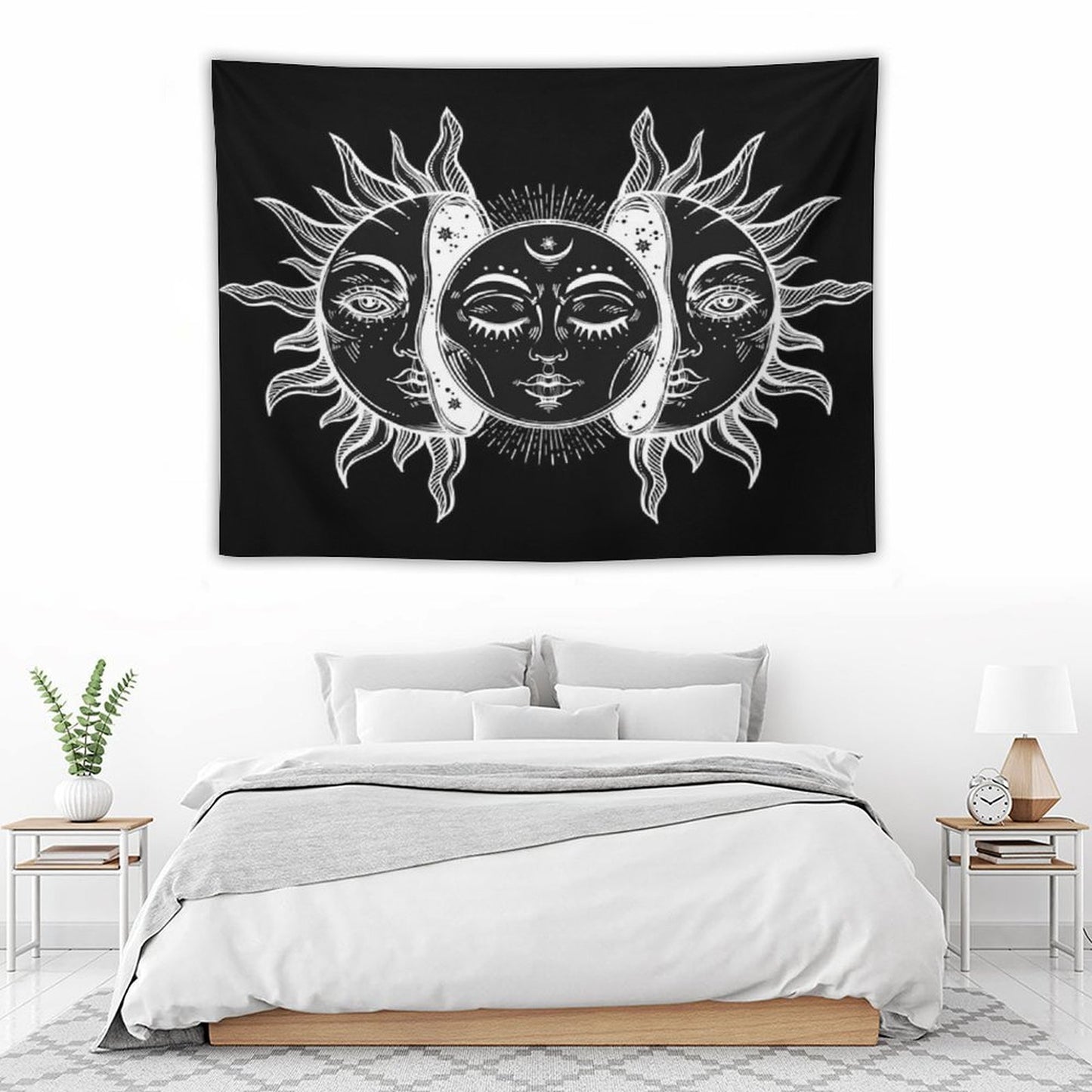 Vintage Sun And Moon Solar Eclipse Tapestry