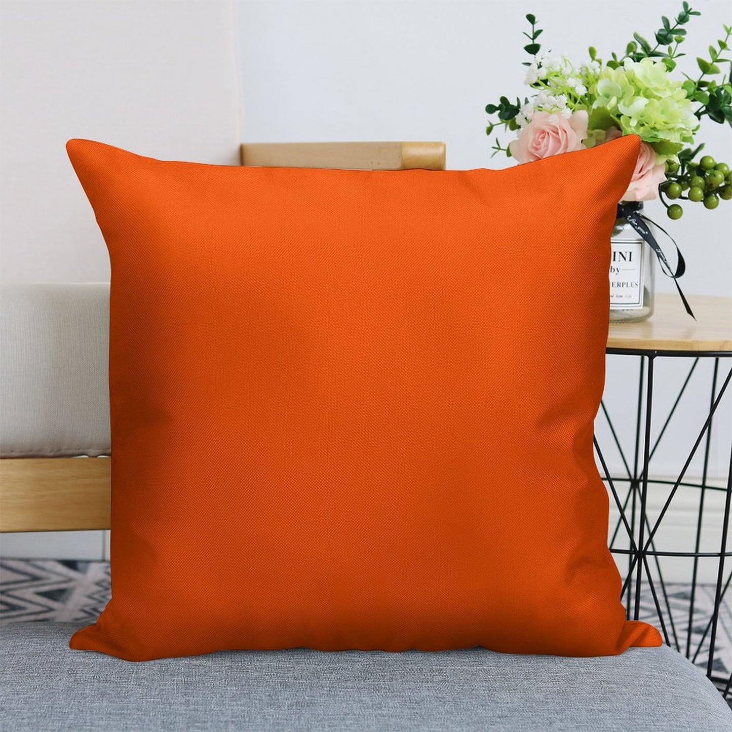 SOLID PLAIN INTERNATIONAL ORANGE -OVER 100 SHADES OF ORANGE ON OZCUSHIONS Linen Throw Pillow Cover