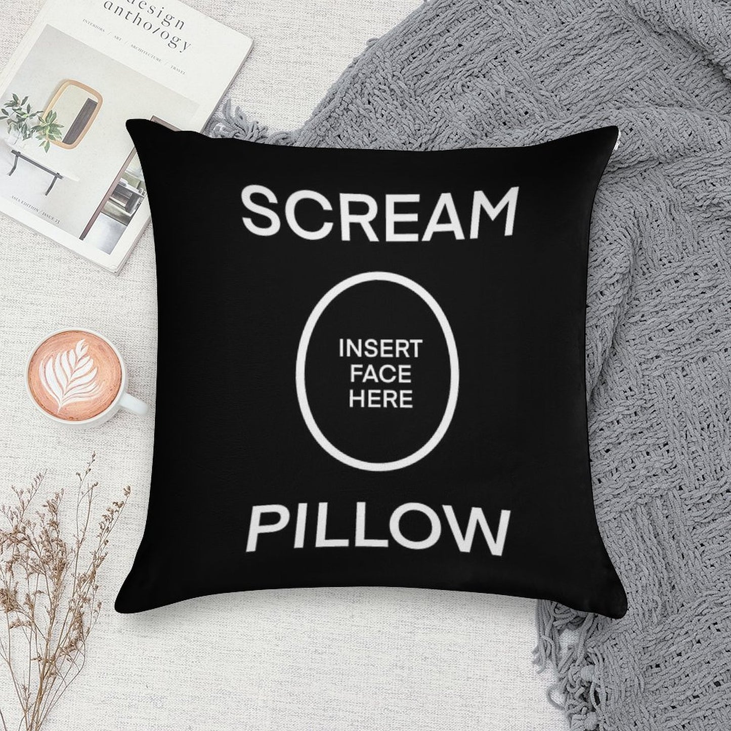 SCREAM PILLOW Soft Shrink-Resistant Throw Pillow