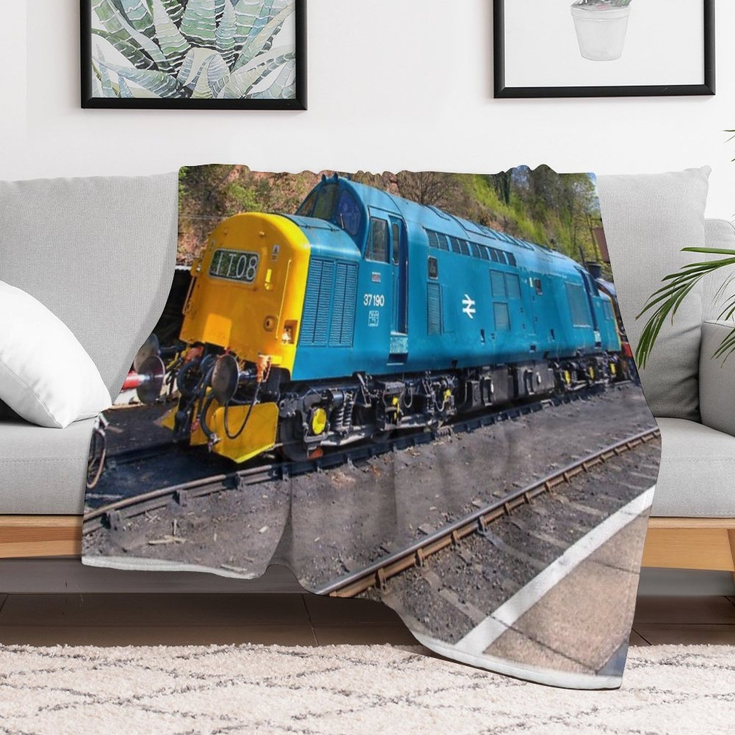 Class 37 at Bewdley Throw Blanket