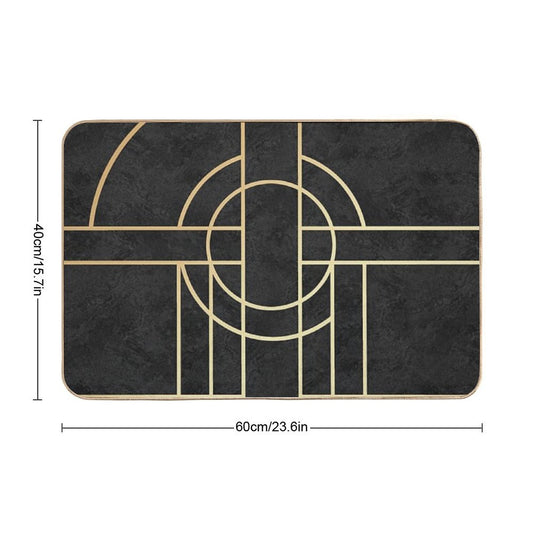 Art Deco Black Marble Bath Mat