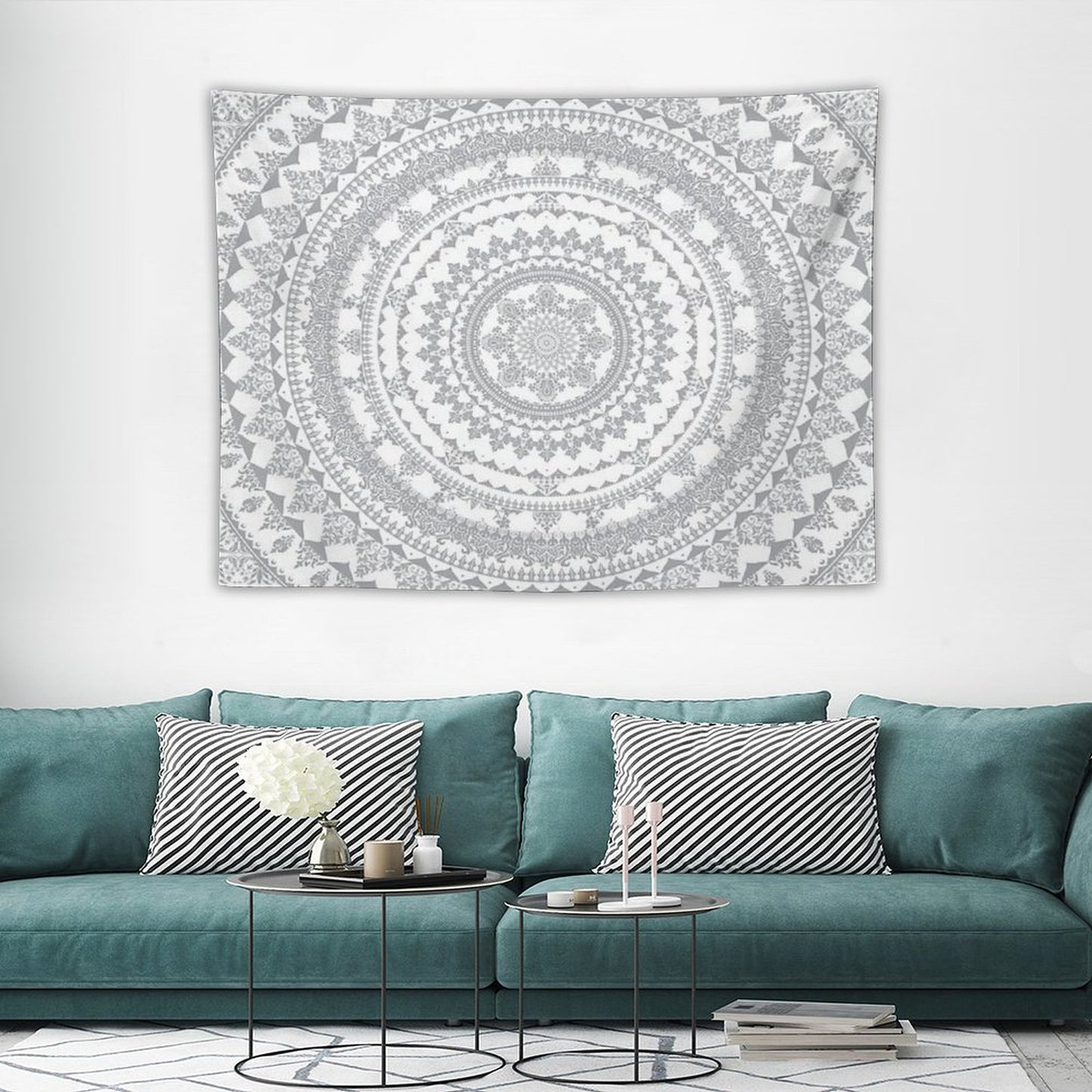 Mandala Gray Tapestry