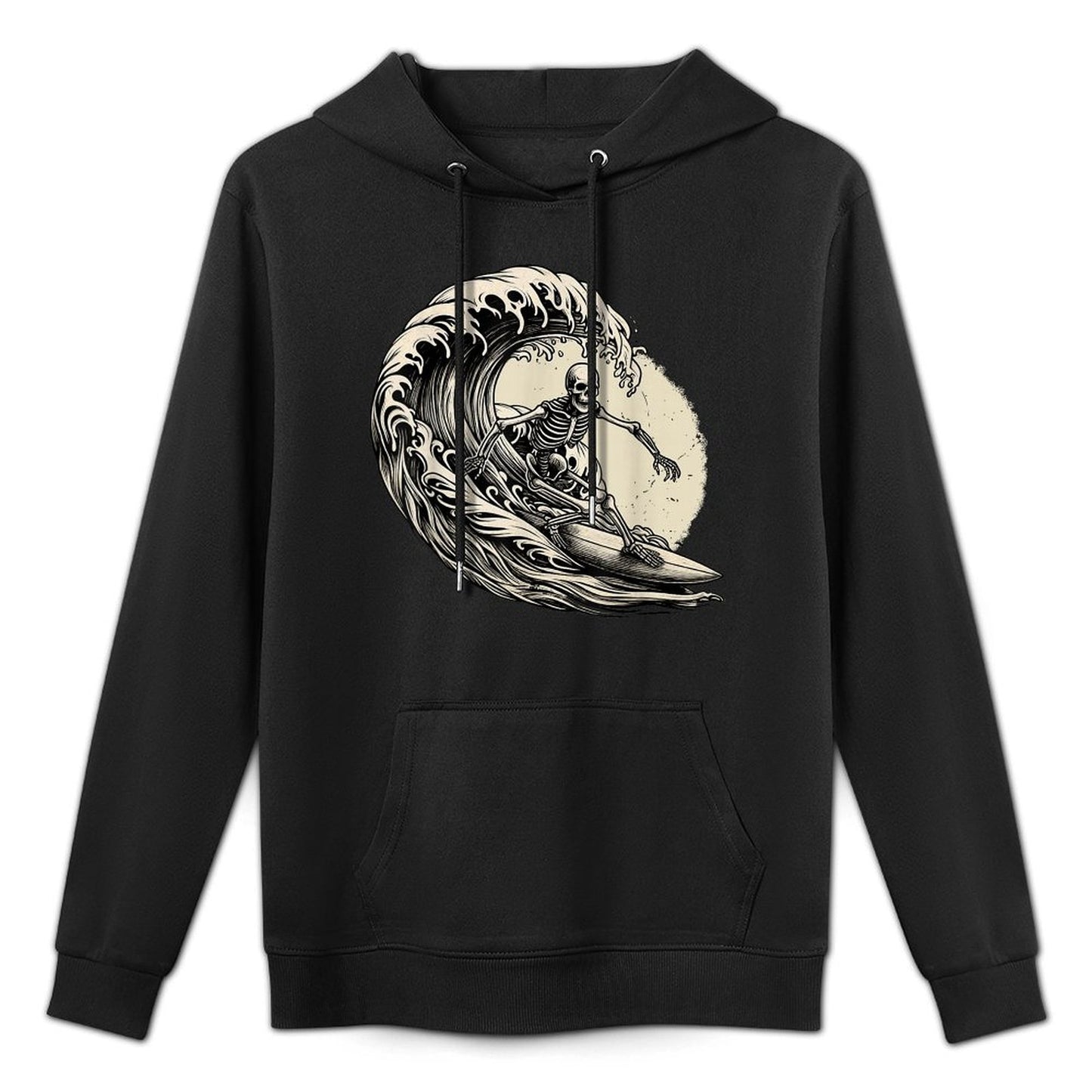 Skeleton Surfer Vintage Big Wave Surfing Funny Halloween Durable Construction Hoodie