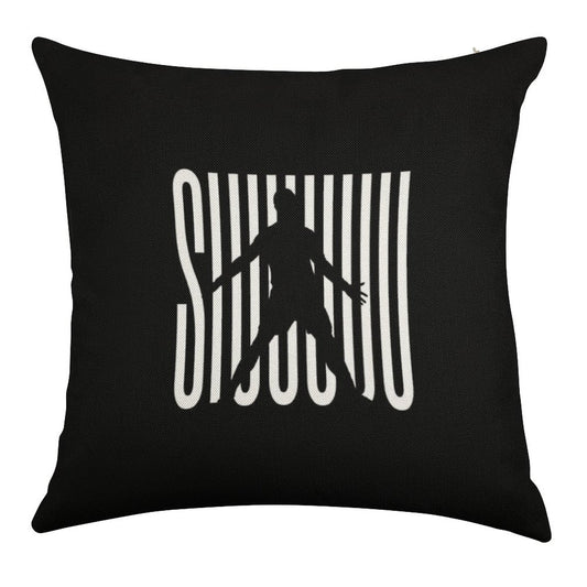 Siuuu CR7, Cristiano Ronaldo Funny Linen Throw Pillow Cover