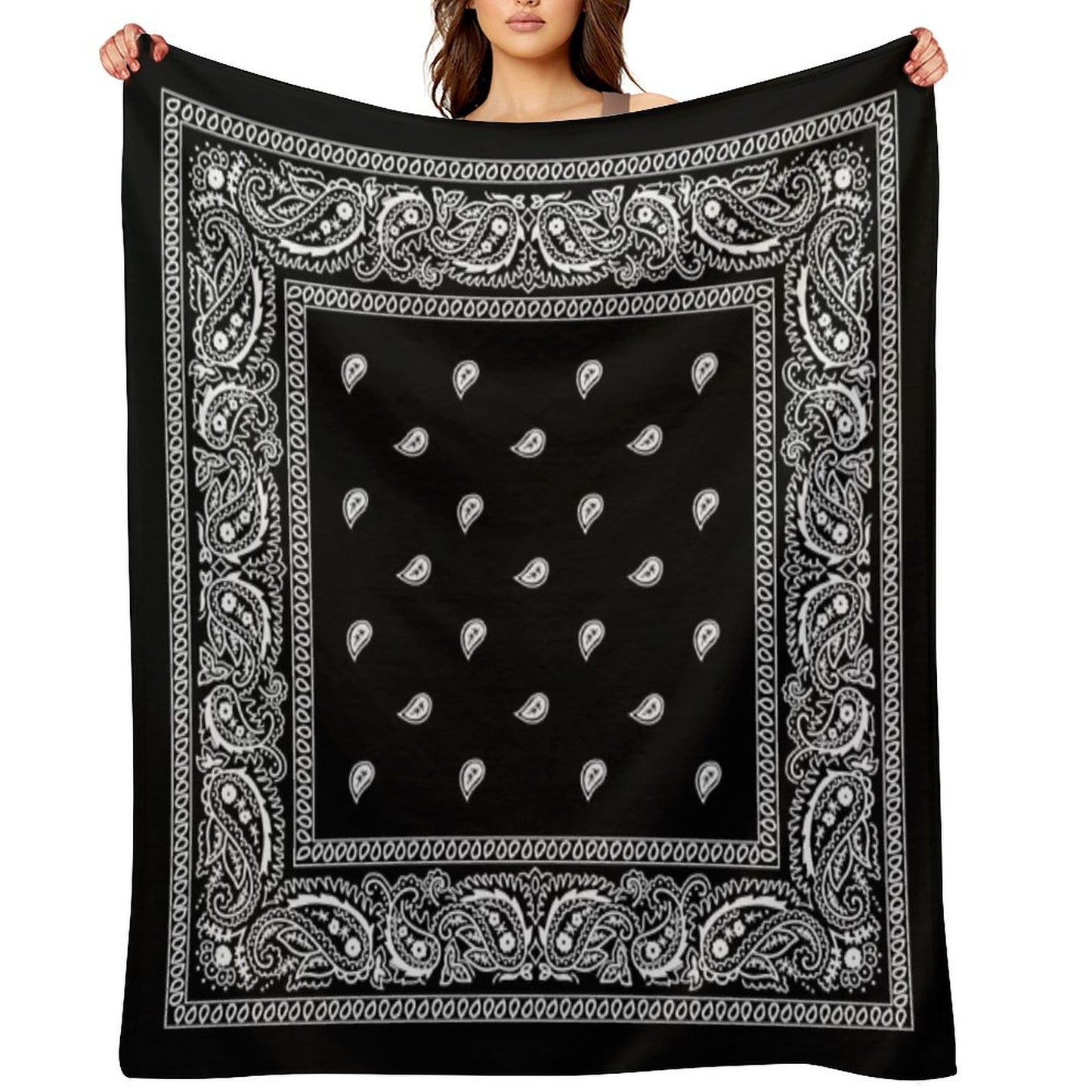 Bandana Black Throw Blanket