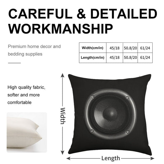 Music Speaker Linen Throw Pillow Cover