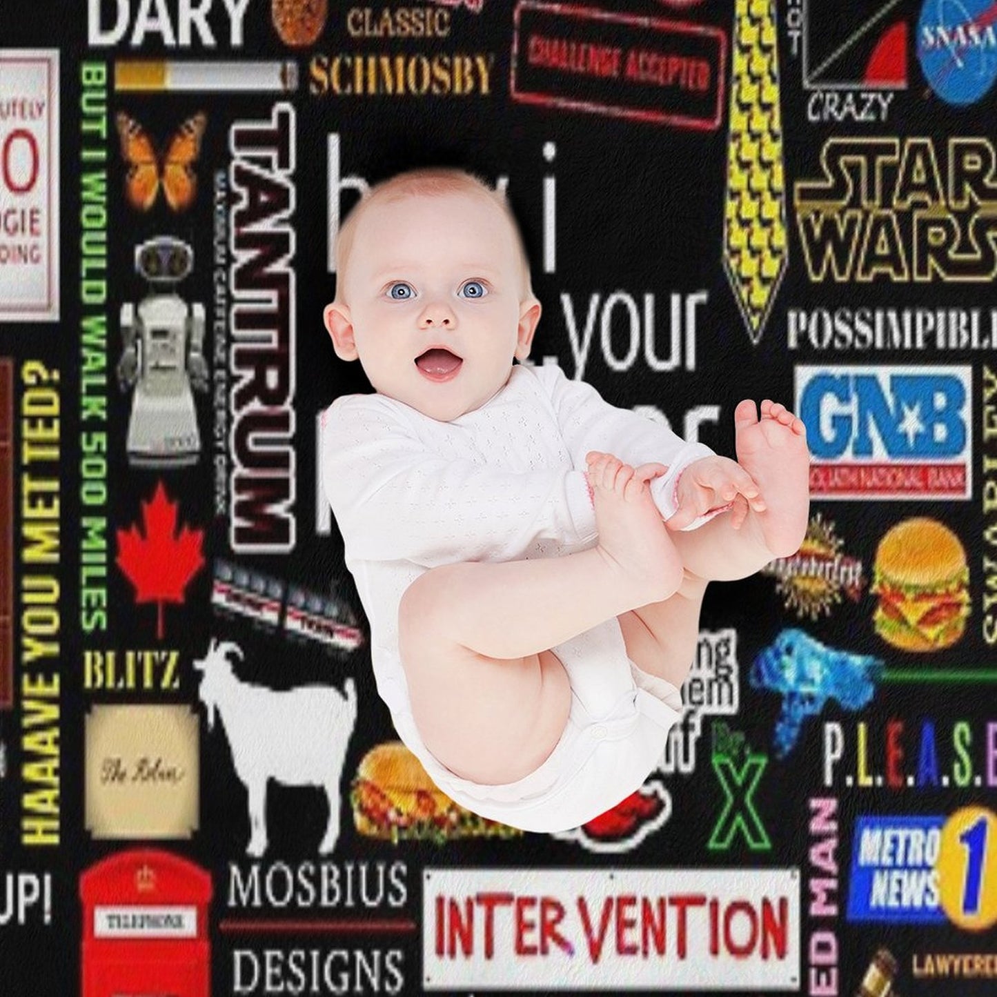 How I Met Your Mother Collage Poster Iconographic - Infographic Throw Blanket