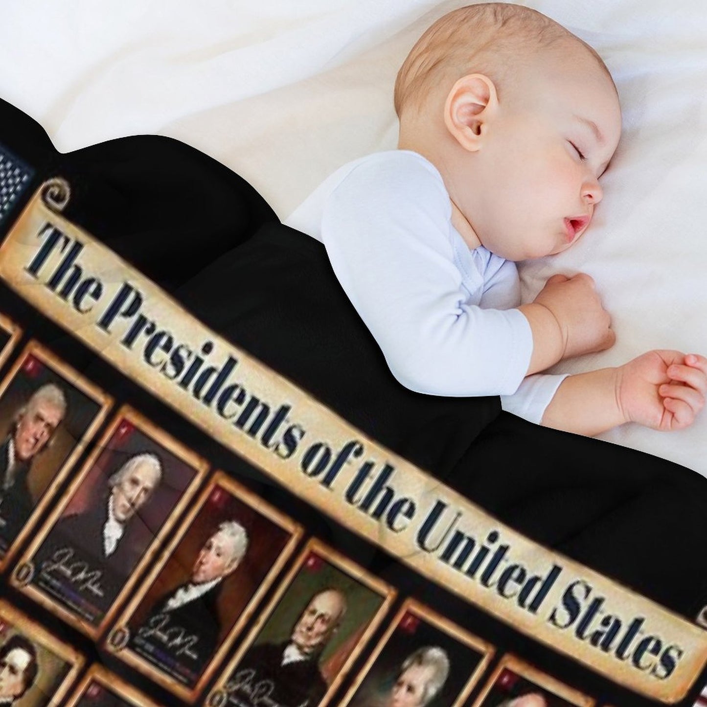 Presidents of The United States of America Horizontal in Full Color Throw Blanket
