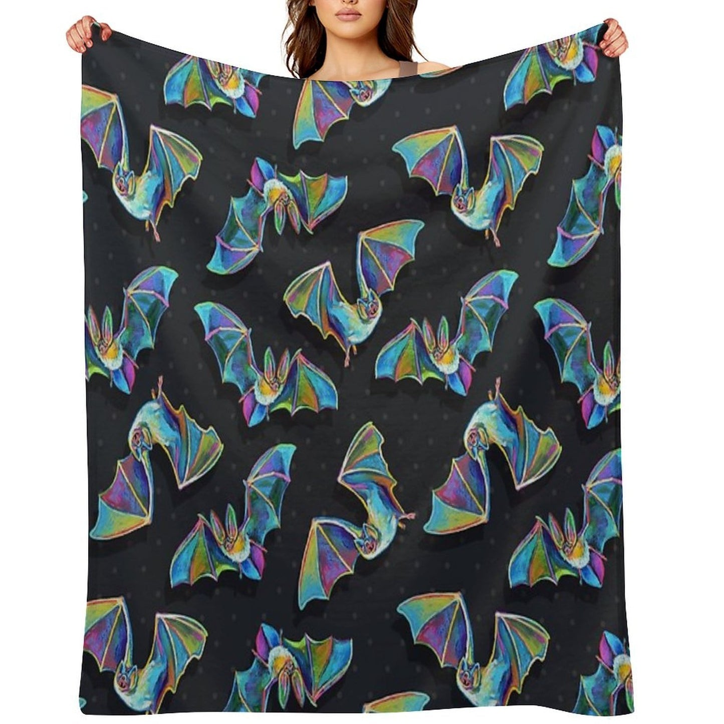 Psychedelic Bat Pattern by Robert Phelps Throw Blanket