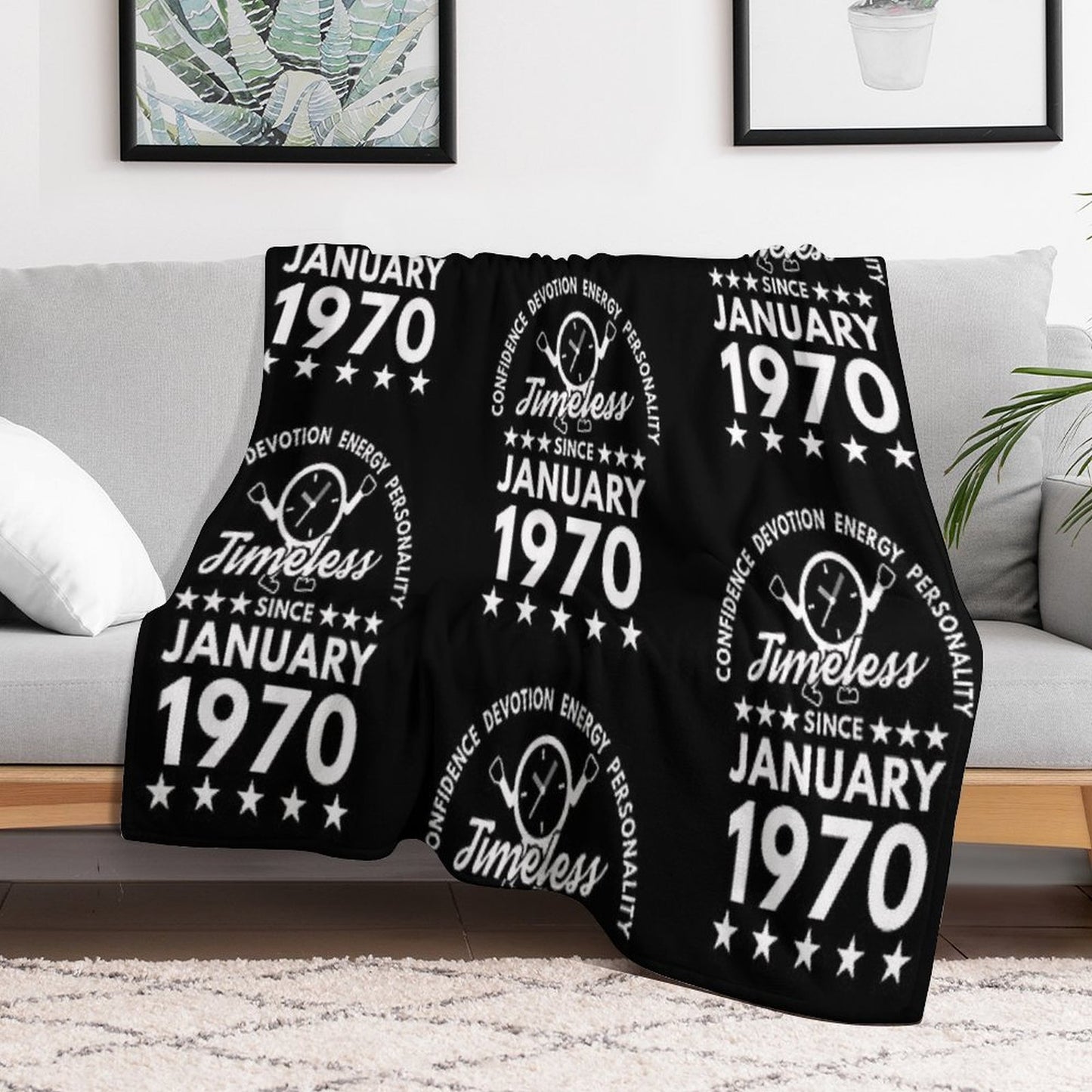 January Birthday Timeless Person - White Text Throw Blanket
