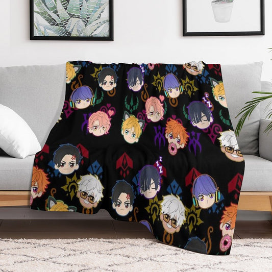 Obey Me - Demon Brothers Pattern Throw Blanket