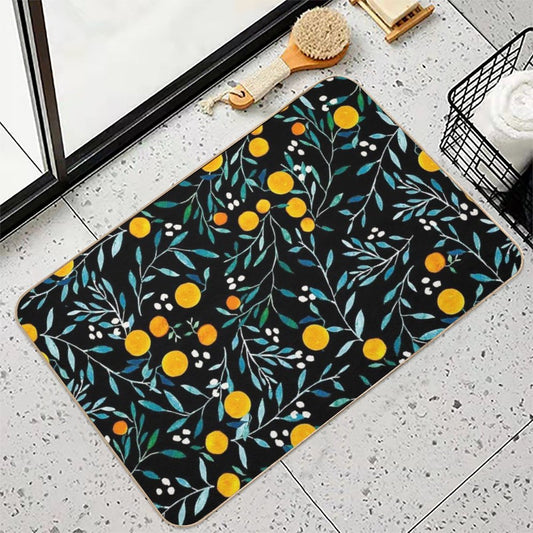 Oranges on Black Bath Mat